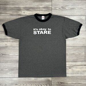 Y2K MNM Its Okay To Stare WWE Ringer T Shirt